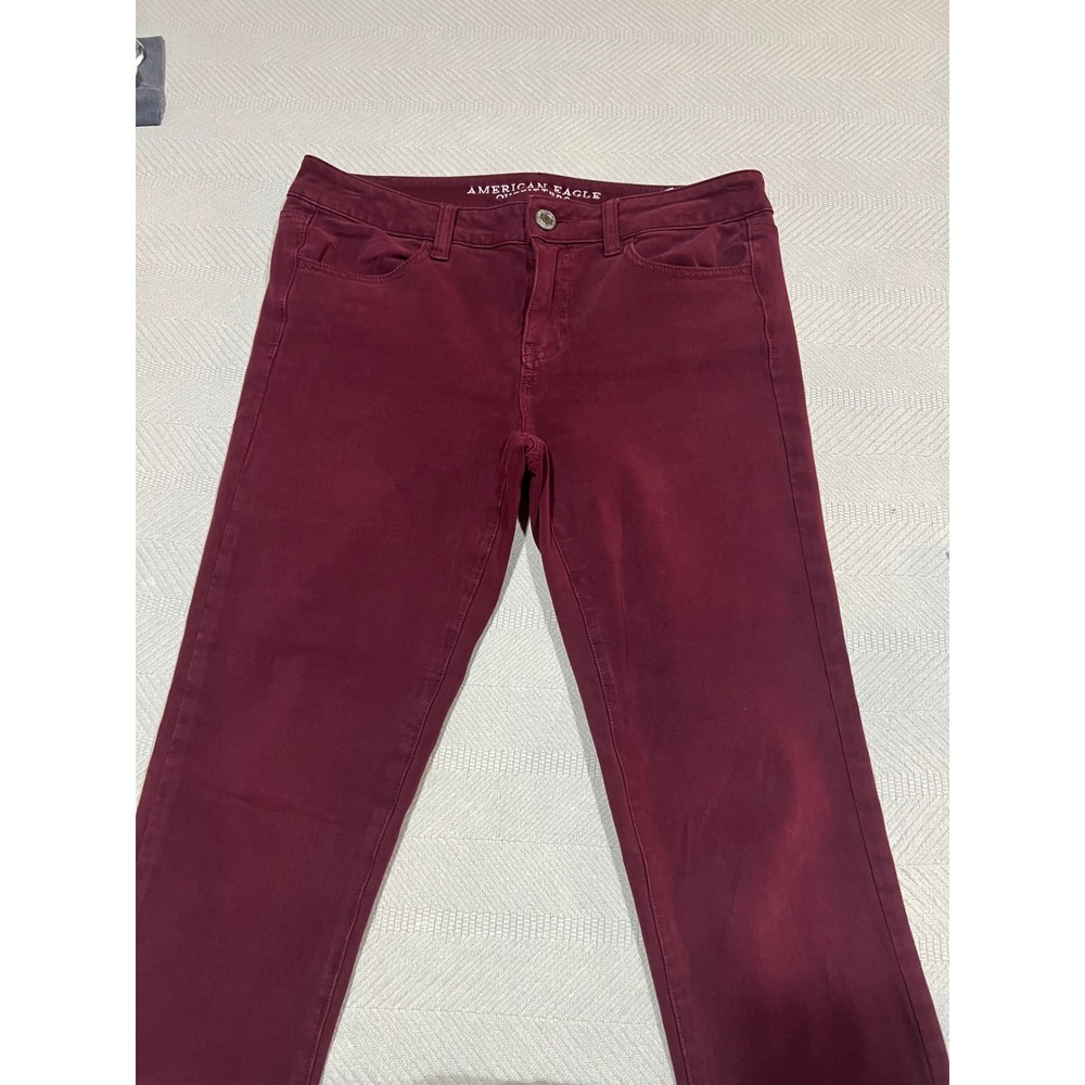 American Eagle Women's 10 Burgundy Maroon Jeggings 360 Super Stretch Sateen